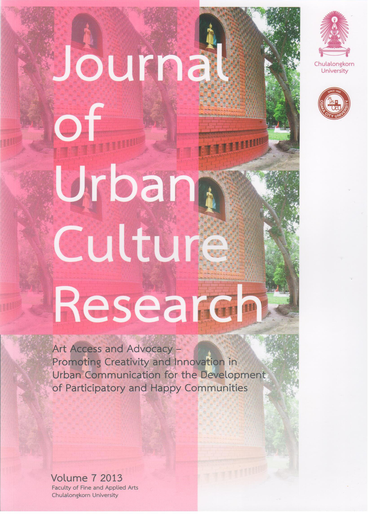 Journal of Urban Culture Research - Cover image of Wat Klangwungyen in Thailand's Ratchiburi Province was provided by Alan Kinear