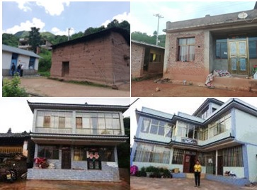Figture 3. Examples of houses made of clay, brick, terracotta tiles, and concrete