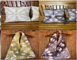 Figure 2 Shibori tie-dye technology and Shibori tie-dye fabric products